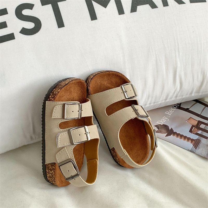 Toddler Double-Buckle Cork Sandals