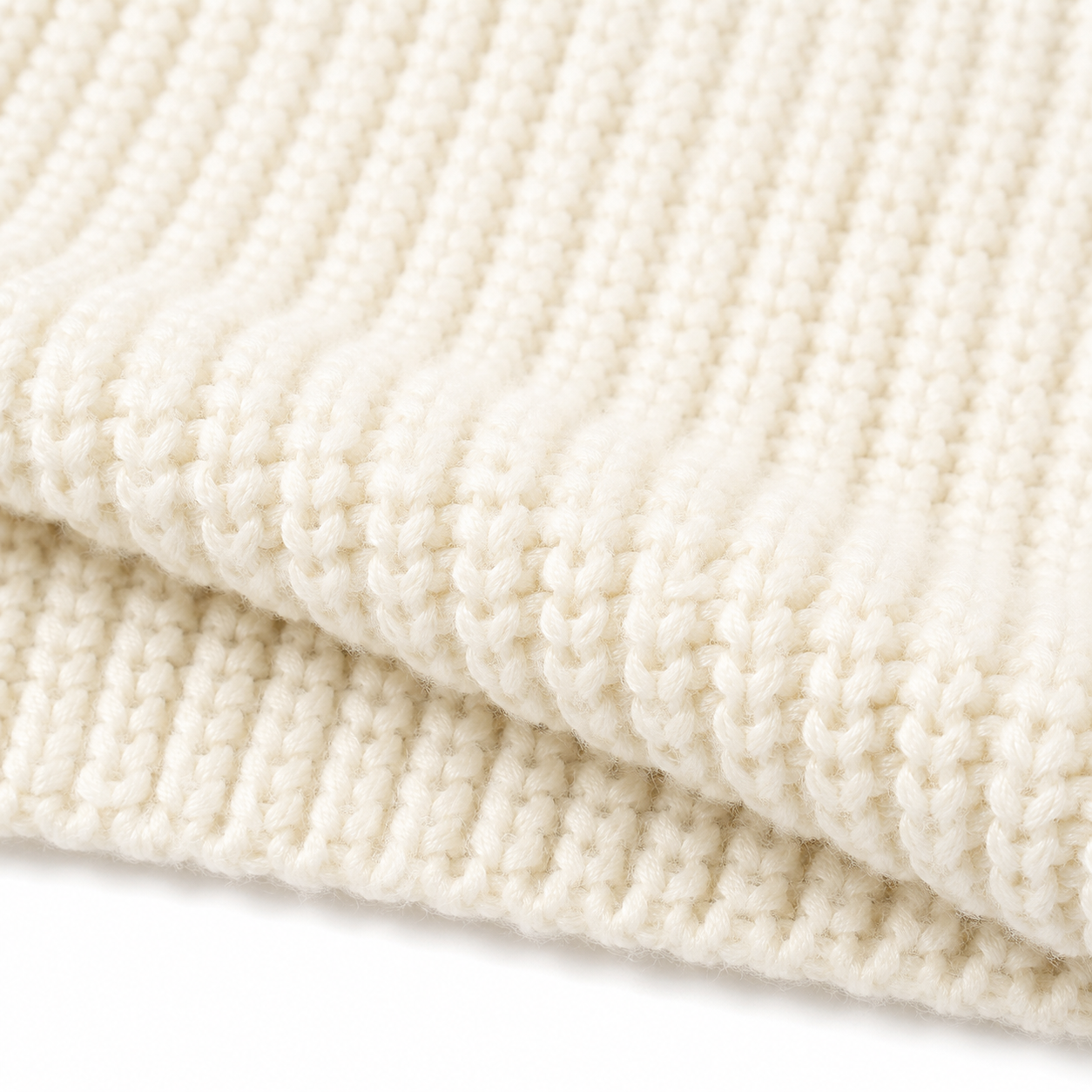Ribbed cuff detail on girls knitted sweater