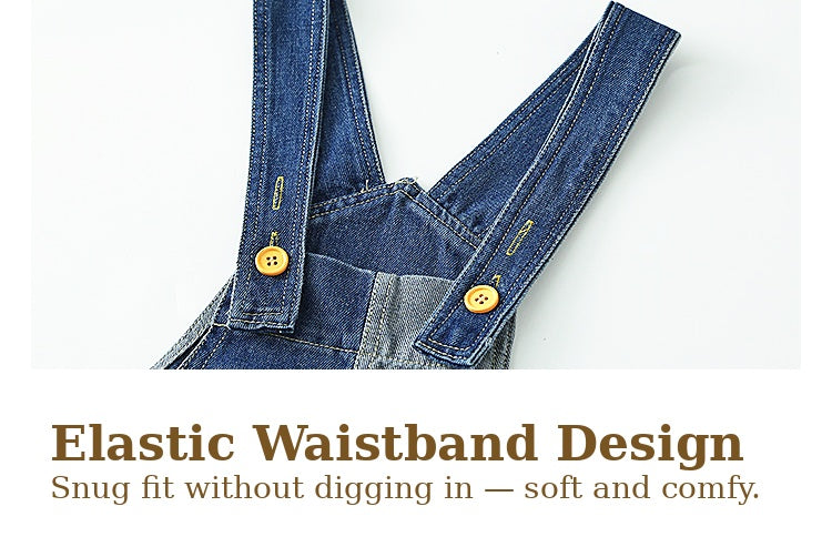 Salopette en jean bicolore pour enfants — Conçue pour le jeu authentique