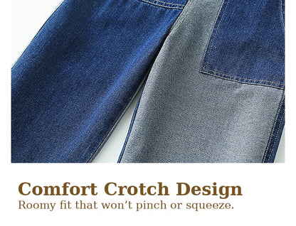 Salopette en jean bicolore pour enfants — Conçue pour le jeu authentique