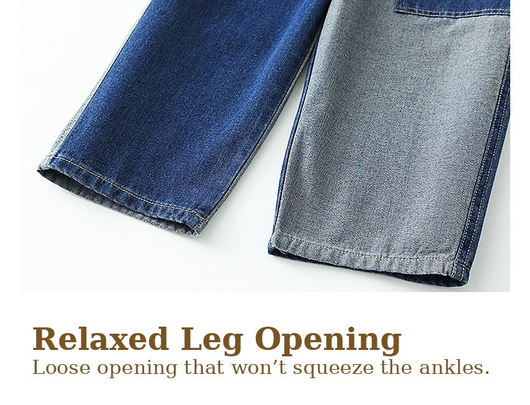 Salopette en jean bicolore pour enfants — Conçue pour le jeu authentique