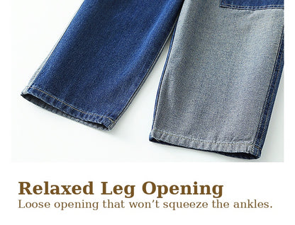 Salopette en jean bicolore pour enfants — Conçue pour le jeu authentique