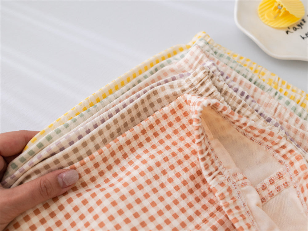 Kids Gingham Pajama Set — 100% Cotton Long Sleeve Sleepwear