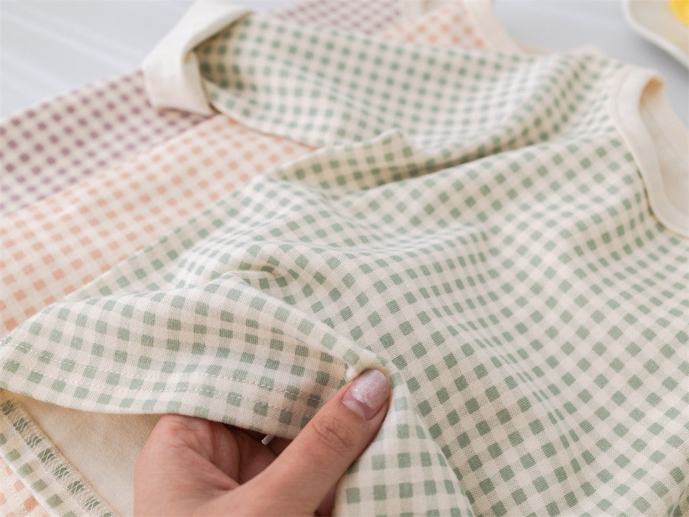 Kids Gingham Pajama Set — 100% Cotton Long Sleeve Sleepwear