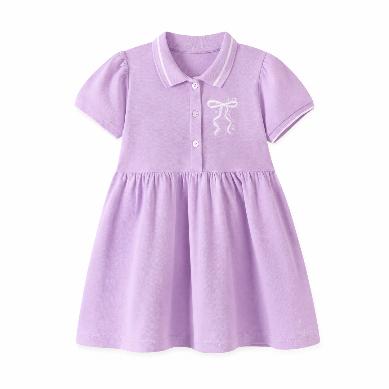 Lavender girls polo dress front view