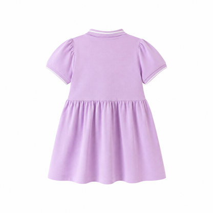 Lavender girls polo dress back view