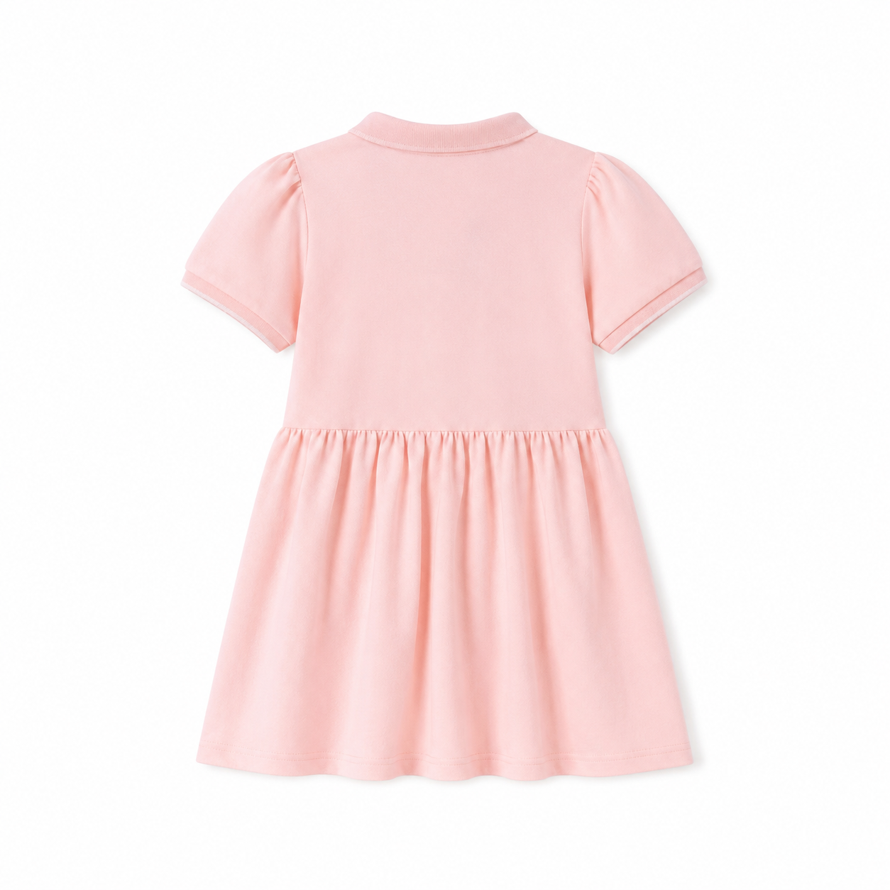 Pink girls polo dress back view
