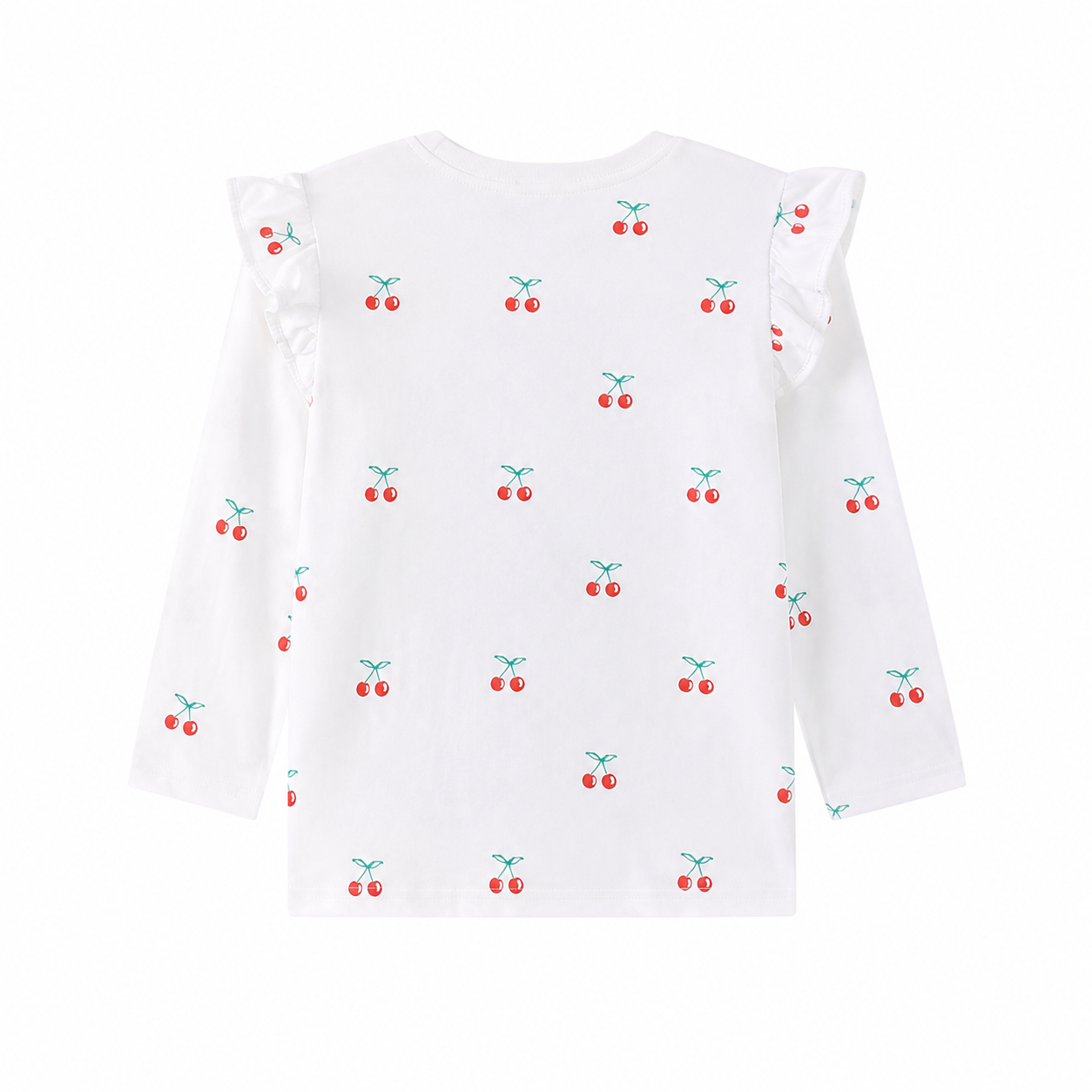 White Red girls long sleeve top back view