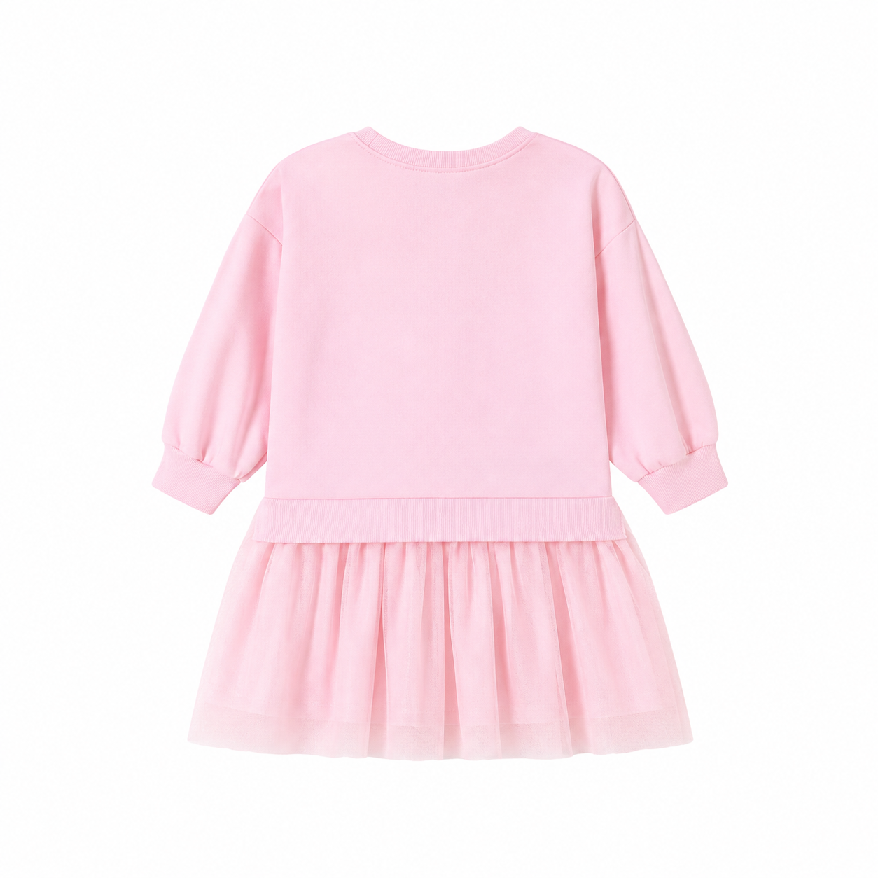 Back view of the pink girls cotton dress.