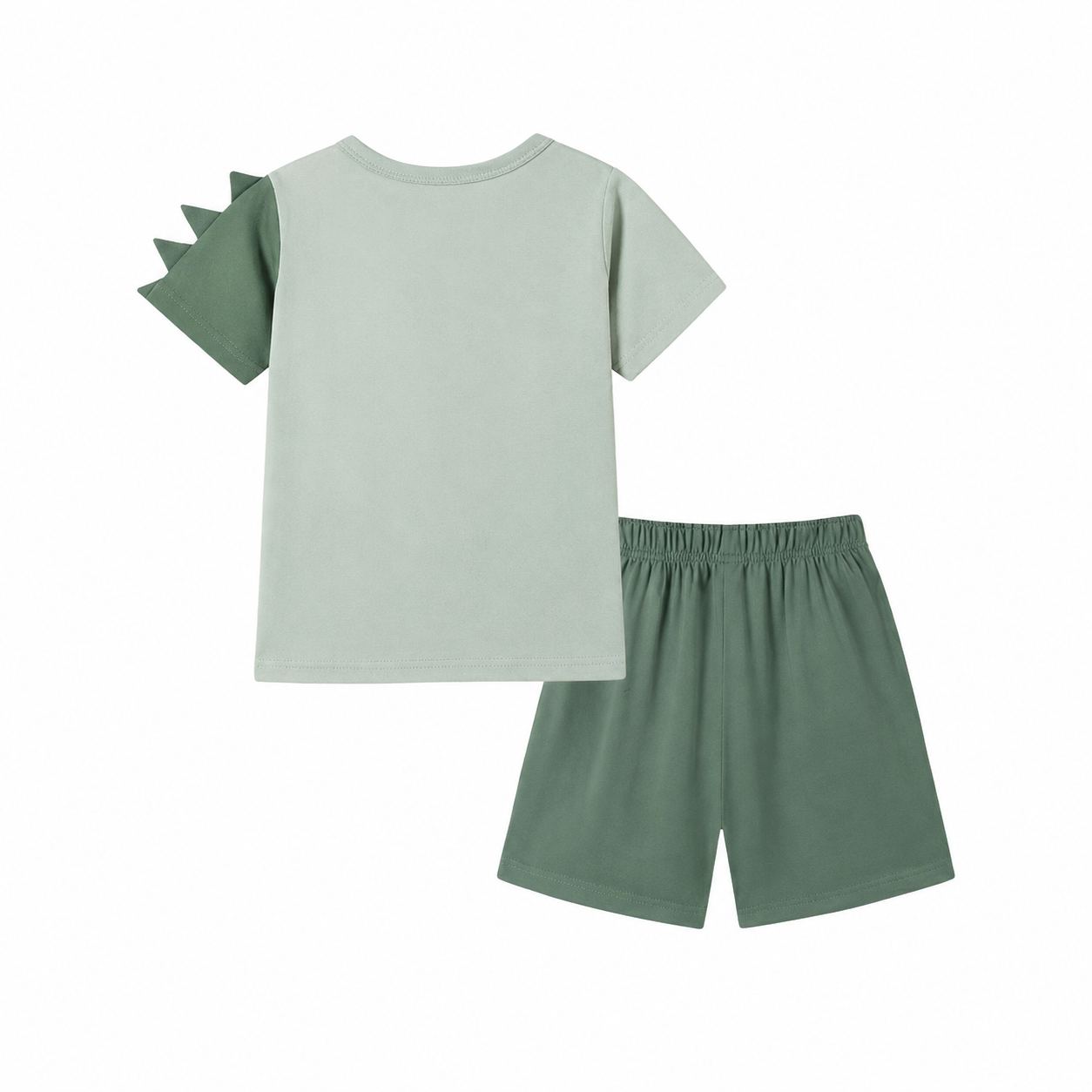 Back view of boys cotton shorts outfit.