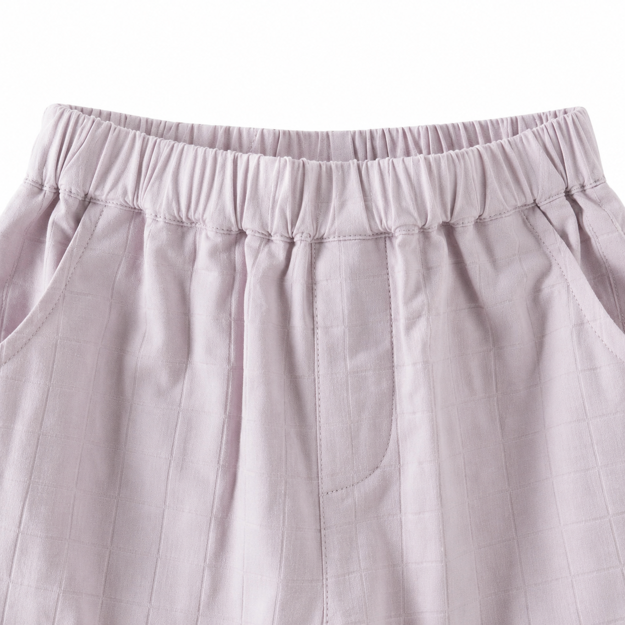 Purple girls pants elastic waistband detail
