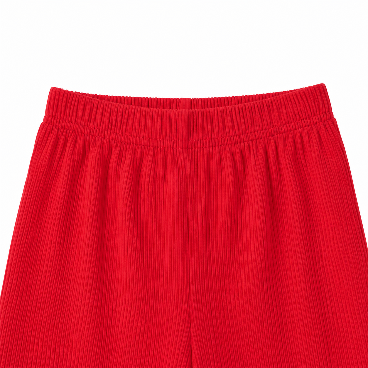 Close-up of matching flare pants detail.