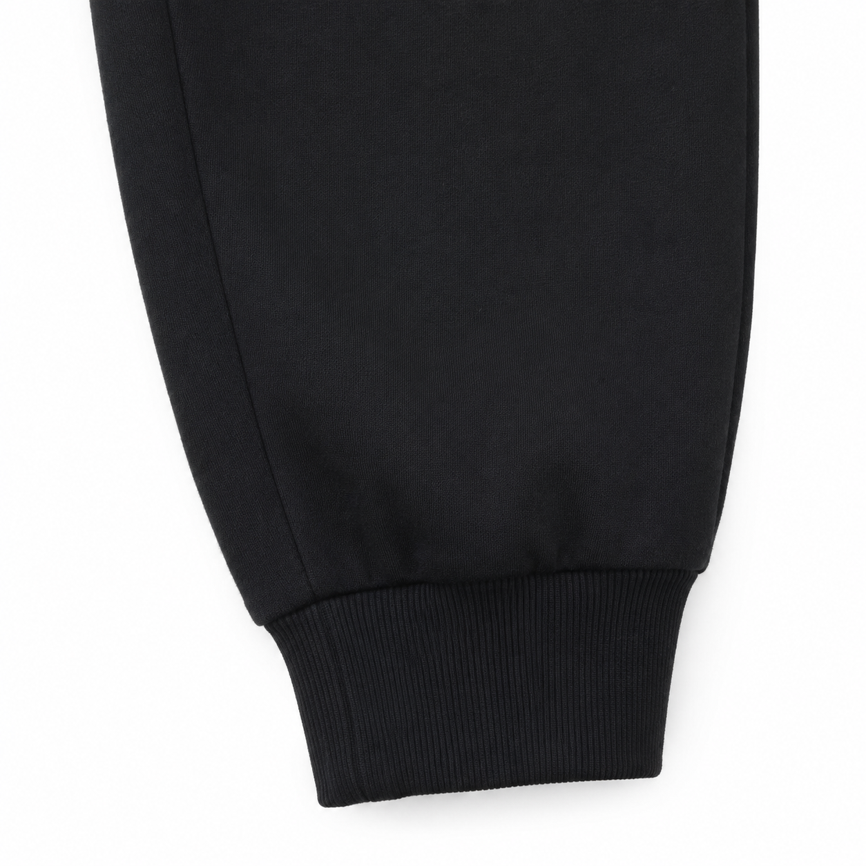 Black kids cotton joggers ribbed cuff detail