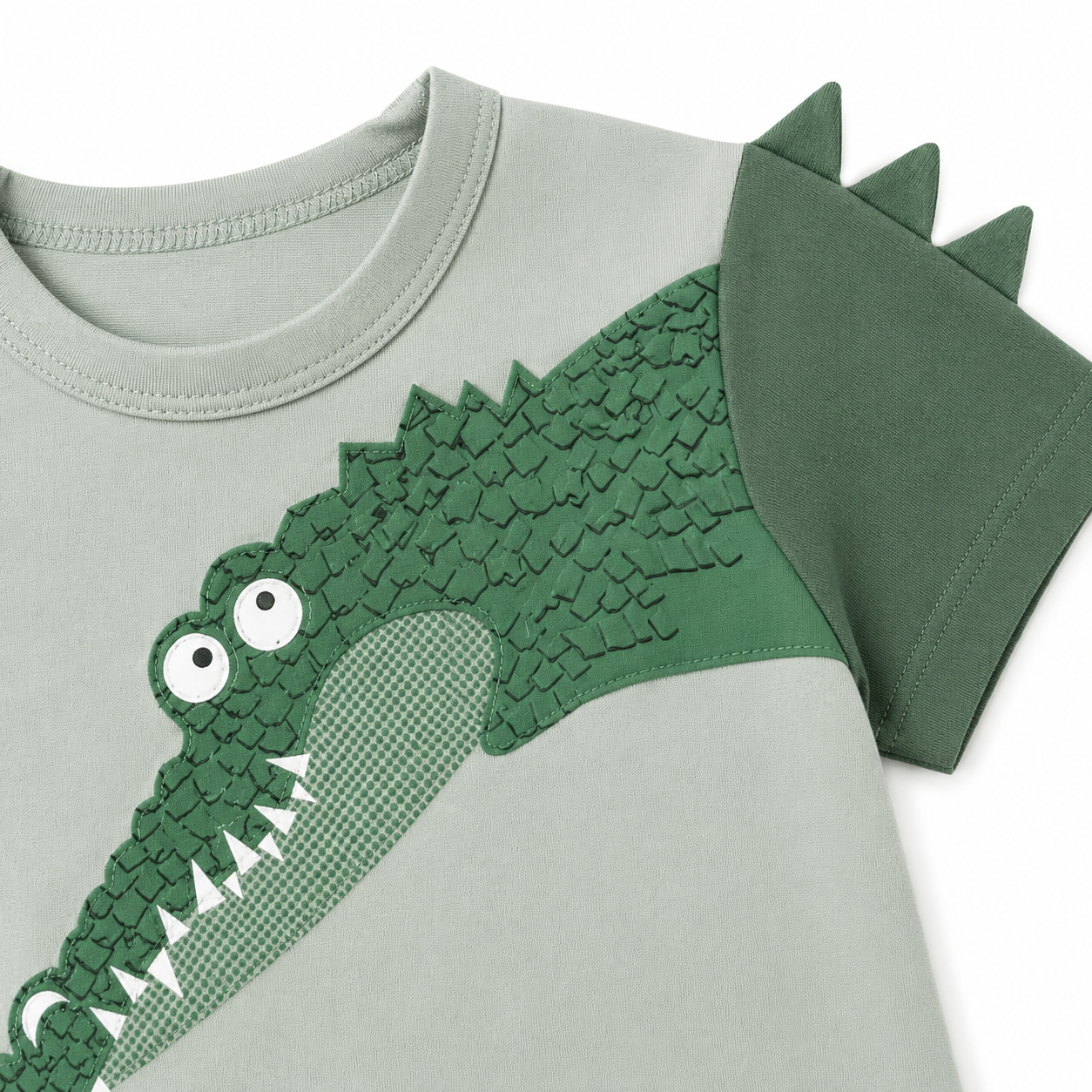 Close-up of crocodile graphic detail.