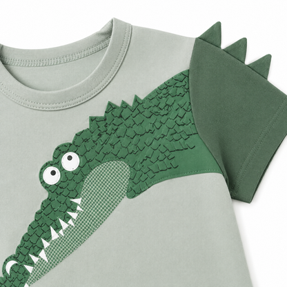 Close-up of crocodile graphic detail.