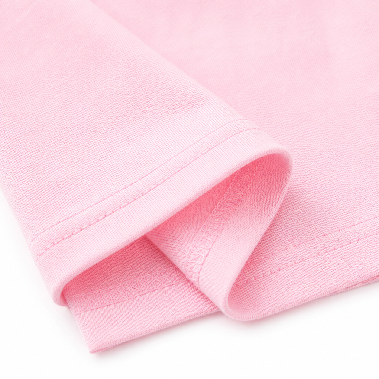 Pink girls long sleeve top fabric detail view