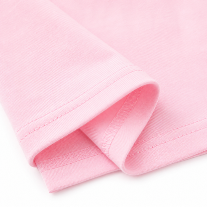 Pink girls long sleeve top fabric detail view
