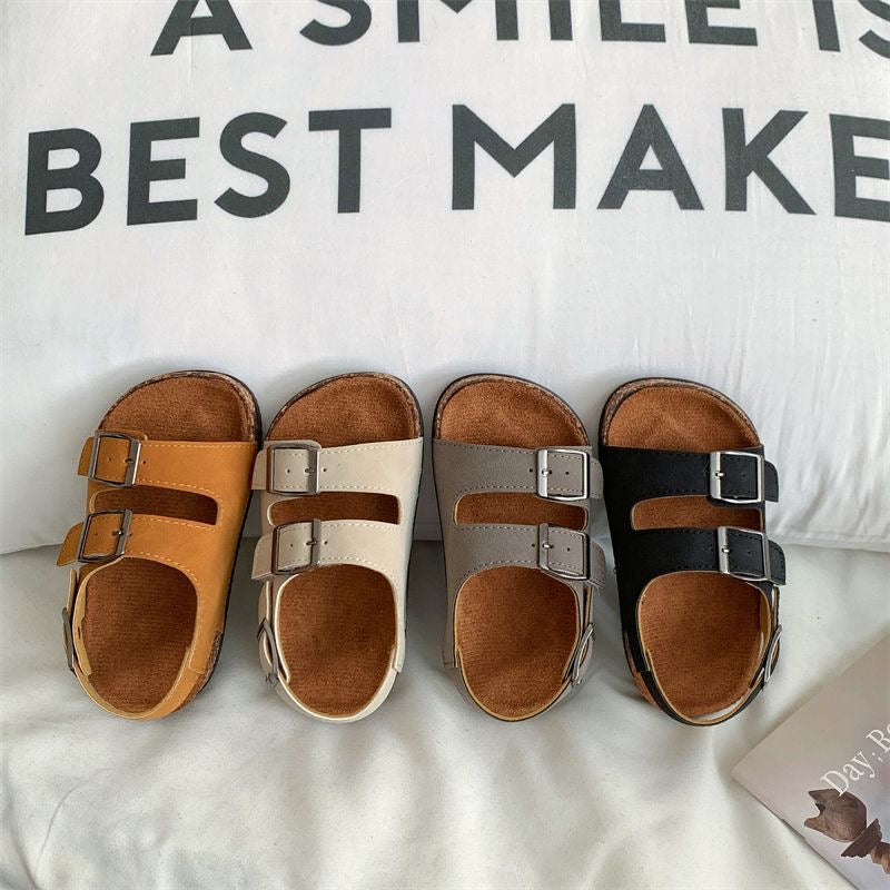 Toddler Double-Buckle Cork Sandals