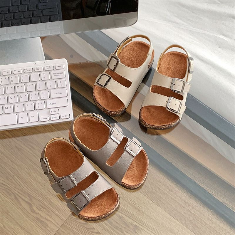 Toddler Double-Buckle Cork Sandals