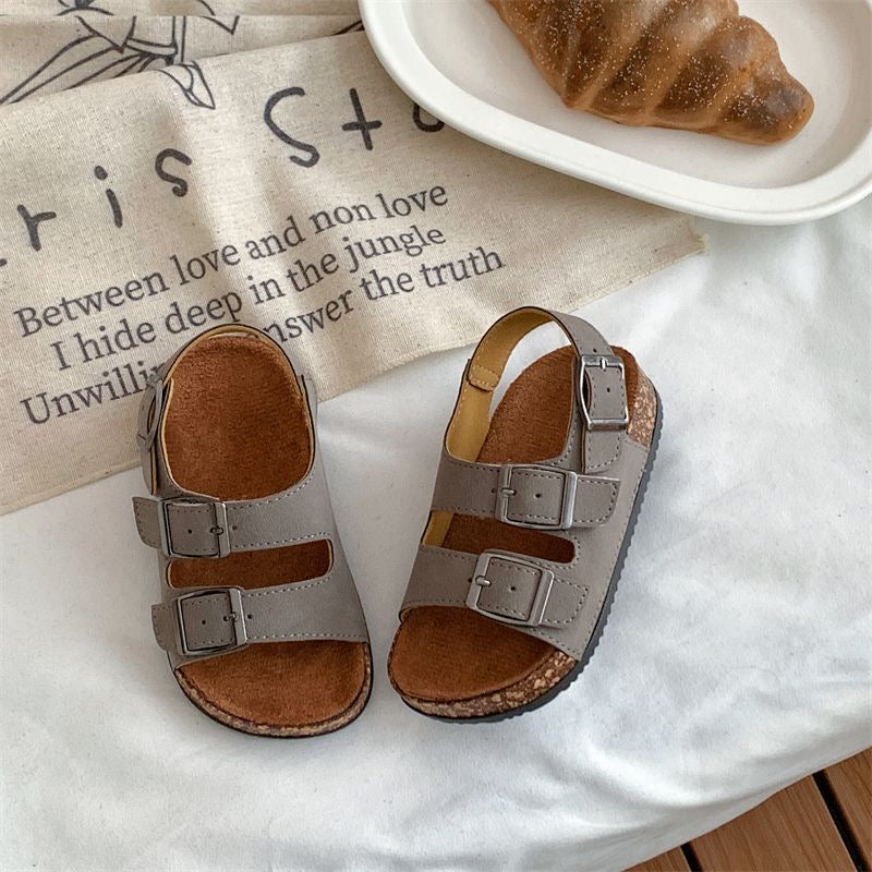 Toddler Double-Buckle Cork Sandals