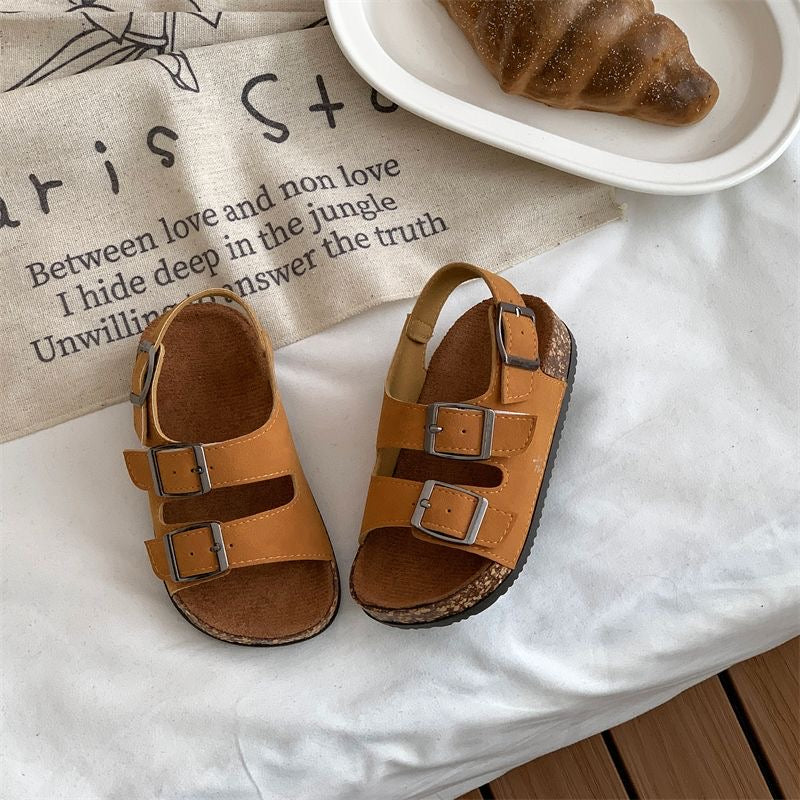 Toddler Double-Buckle Cork Sandals