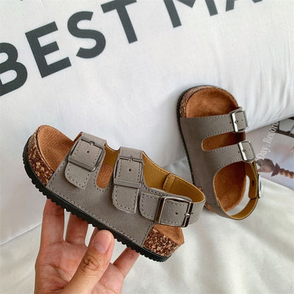 Toddler Double-Buckle Cork Sandals