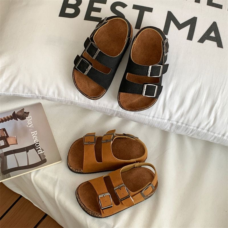 Toddler Double-Buckle Cork Sandals