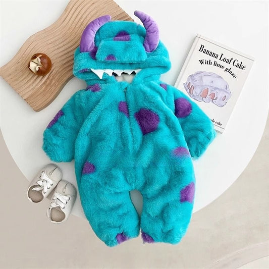 Kids Dinosaur Hooded Fleece Onesie Pajamas