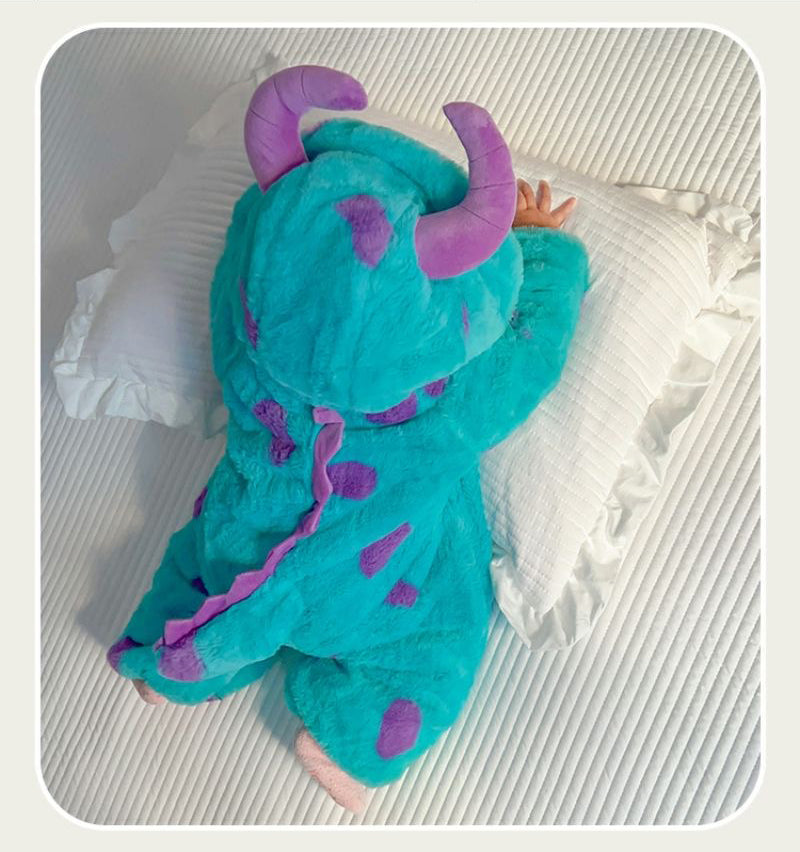 Kids Dinosaur Hooded Fleece Onesie Pajamas