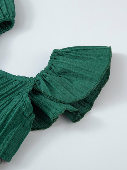 Toddler Girls Ruffle Top & Wide Leg Pants Set