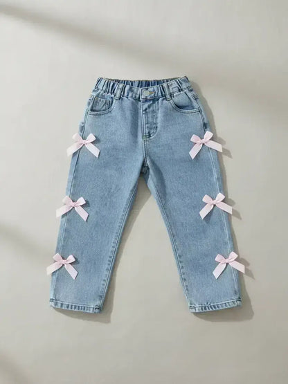 Toddler Girls Bow Denim Jeans