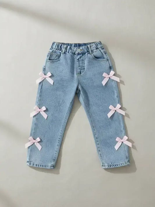 Toddler Girls Bow Denim Jeans