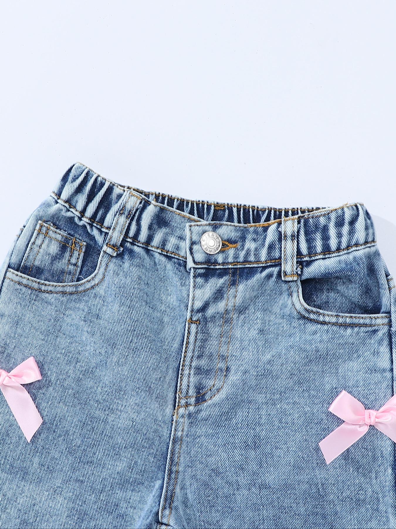 Toddler Girls Bow Denim Jeans