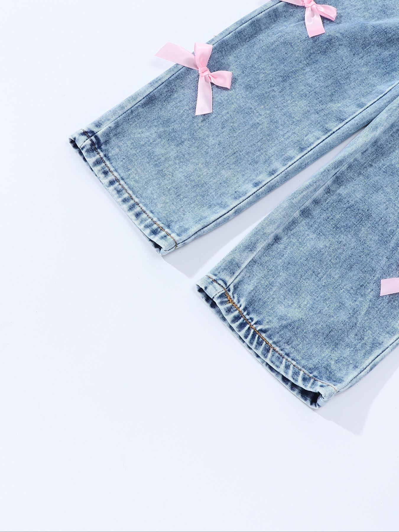 Toddler Girls Bow Denim Jeans