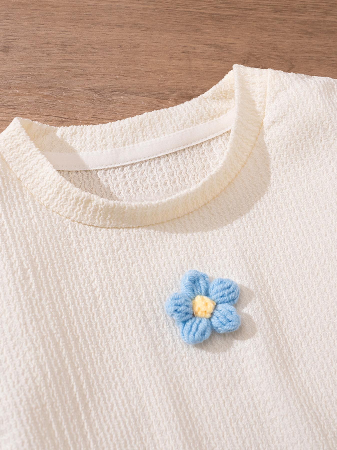 Girls Flower Top & Bow Pants Set