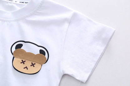 Toddler Boys Cotton Tee & Denim Shorts Set