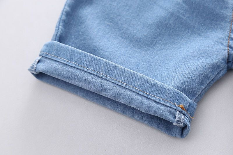 Toddler Boys Cotton Tee & Denim Shorts Set