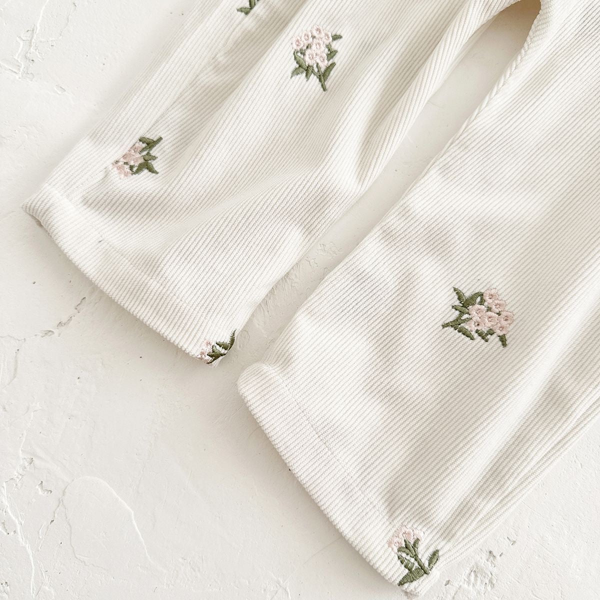 Baby Girls Floral Corduroy Overalls