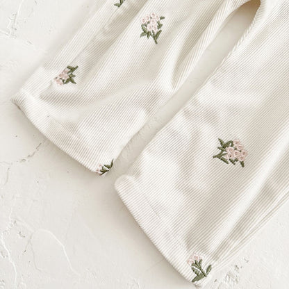 Baby Girls Floral Corduroy Overalls
