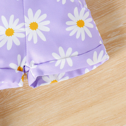 Baby Daisy Suspender Shorts Set