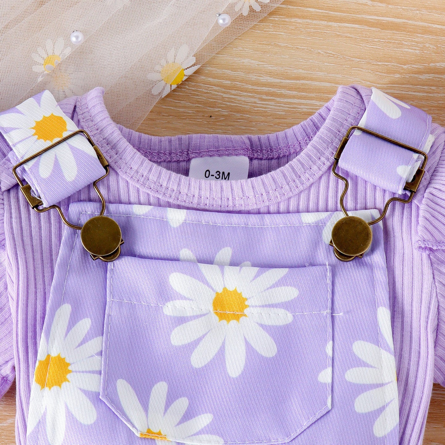 Baby Daisy Suspender Shorts Set