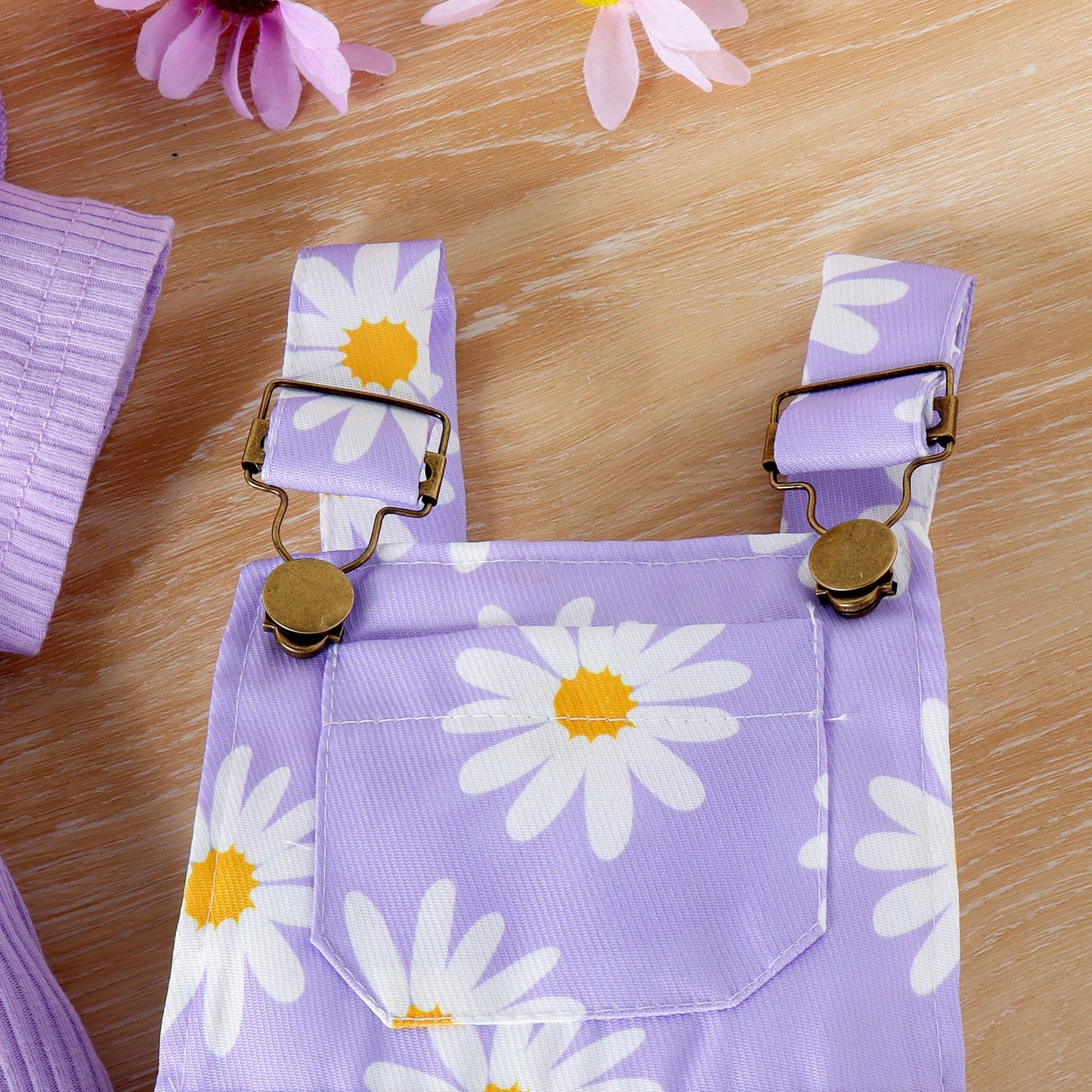 Baby Daisy Suspender Shorts Set