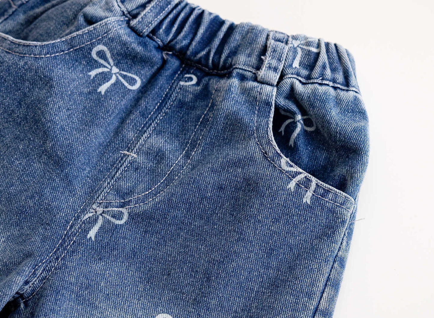 Mabel Bow Jeans toddler pants for daily wear