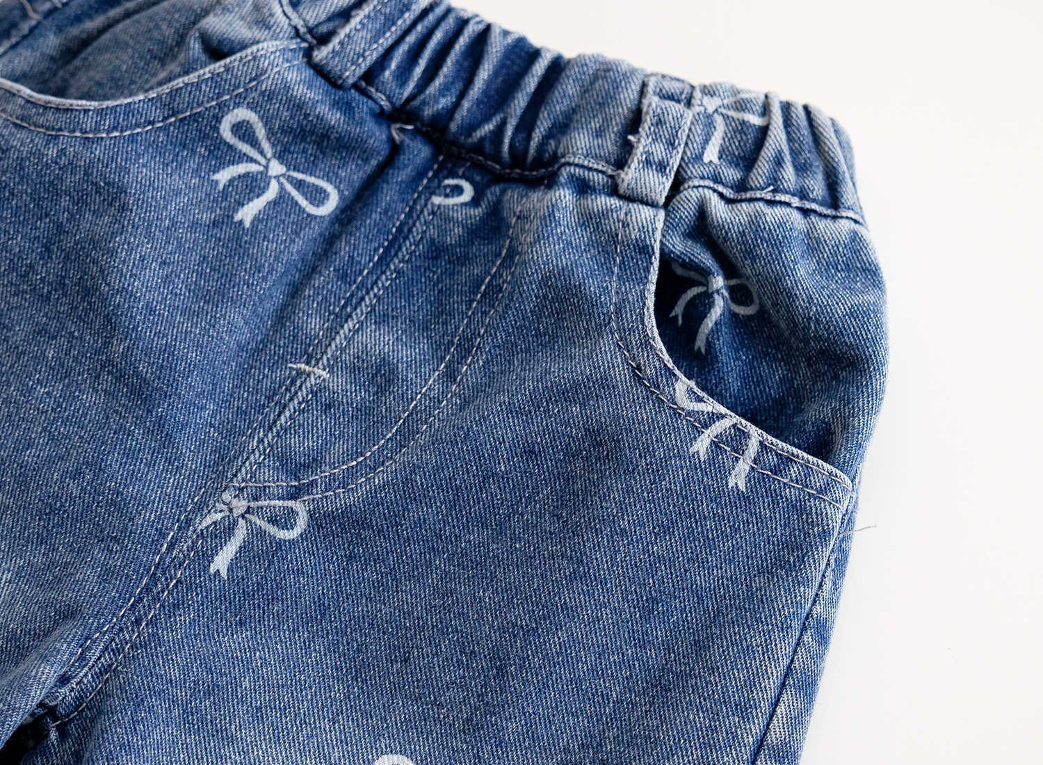 Mabel Bow Jeans toddler pants for daily wear