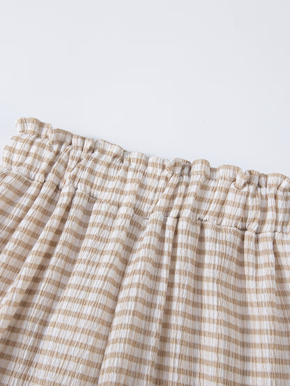 Girls two-piece outfit with Willow Gingham Set for family photos