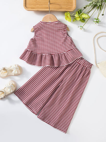 Girls party outfit with Willow Gingham Set for weekend trips