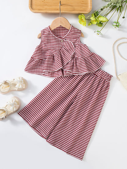 Girls summer outfit with Willow Gingham Set for birthday parties