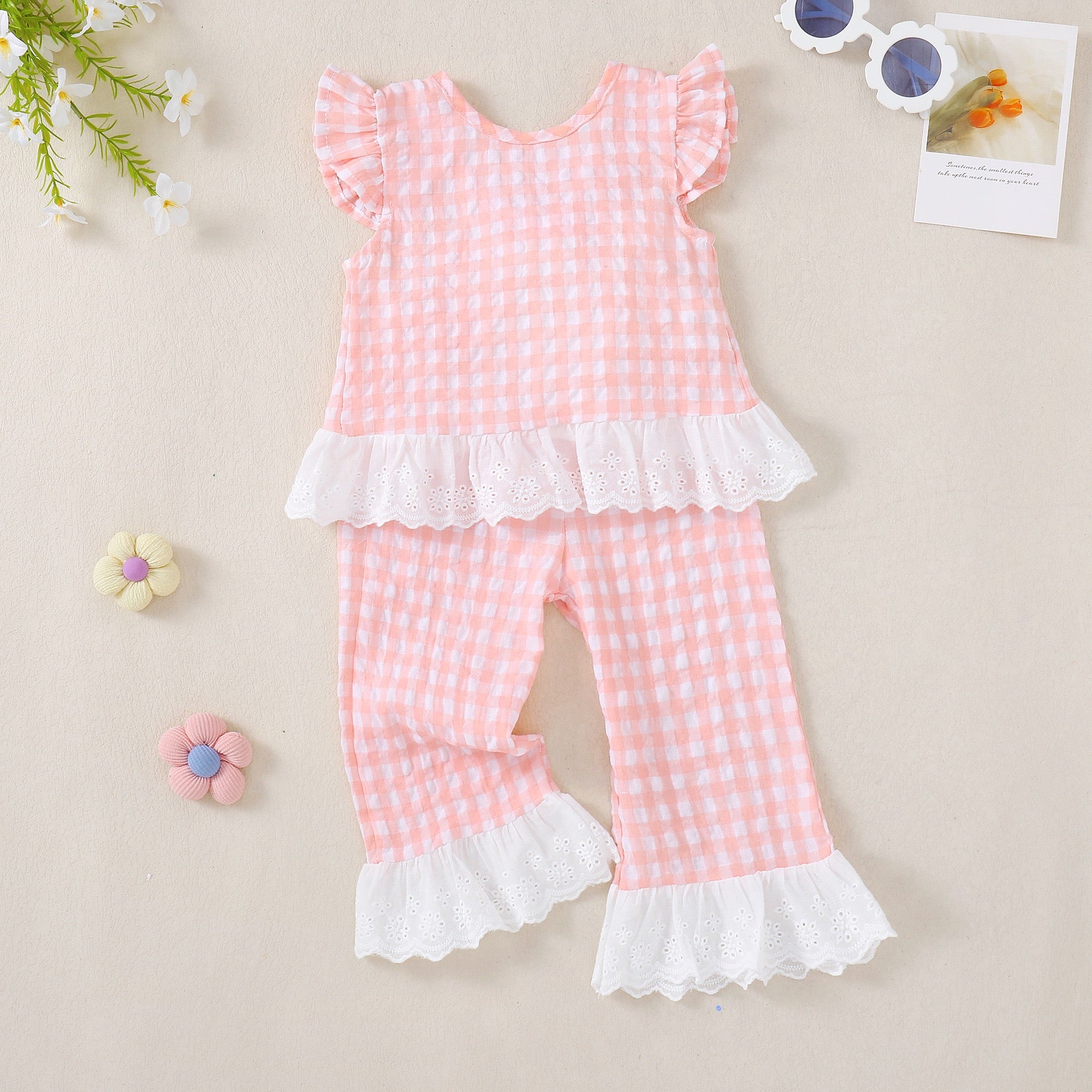 Lottie Gingham Set girls gingham outfit ideal for vacation days