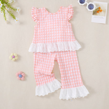 Lottie Gingham Set girls gingham outfit ideal for vacation days