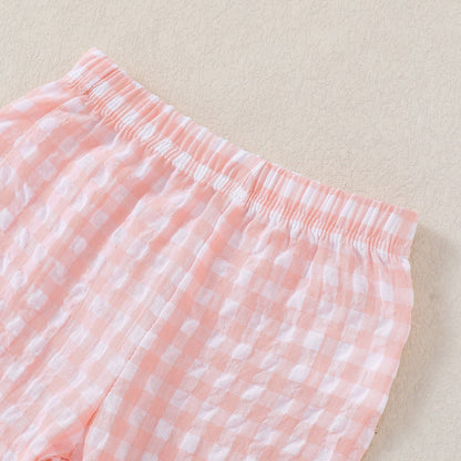 Lottie Gingham Set girls gingham outfit for casual celebrations and vacation days